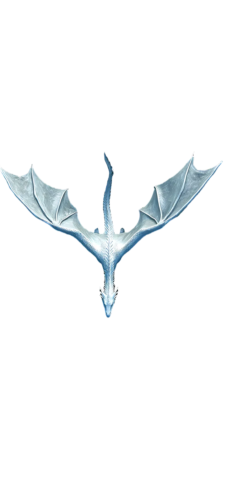 A white dragon flying in front of the clock